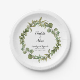 Plato De Papel Woodland Eucalyptus Greenery Boda
