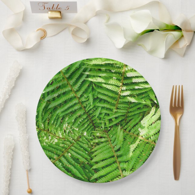 Plato De Papel Woodland Ferns Placa de papel (Boda)