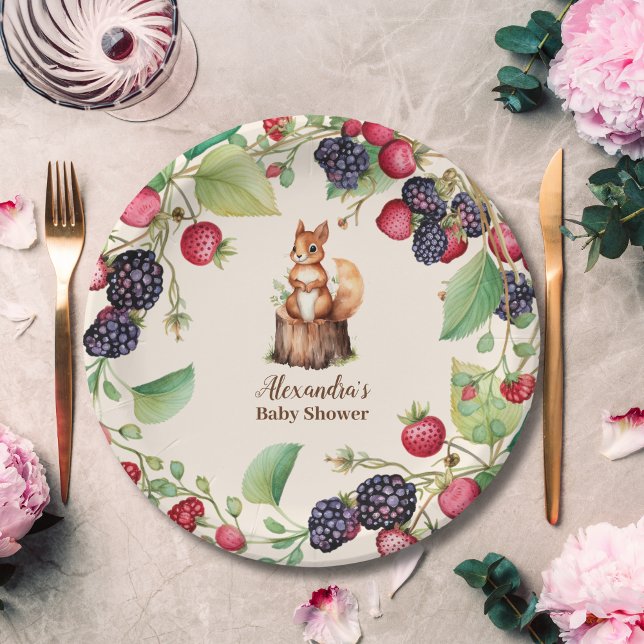 Plato De Papel Woodland Forest Animals Baby Shower (Subido por el creador)