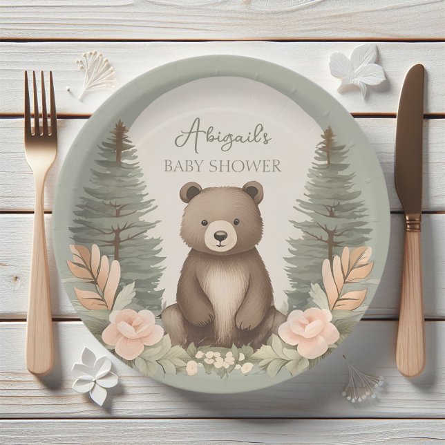 Plato De Papel Woodland Forest Bear (Subido por el creador)