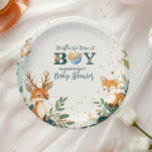 Plato De Papel Woodland Houston Tenemos Un Niño Espacio Exterior<br><div class="desc">Ponga la mesa para una celebración celestial con nuestras placas de papel de la Marina de la Marina de la Zona Espacial de Baby Shower! Estos platos decorativos y robustos son perfectos para servir tentempiés, comidas o postres en la ducha de bebé, mientras que la limpieza es sencilla y sin...</div>