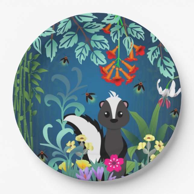 Plato De Papel Woodland Skunk (Anverso)