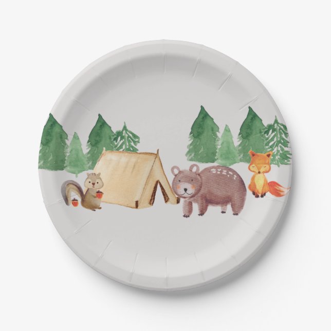 Plato De Papel Woodland Wild ONE (Anverso)