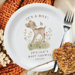 Plato De Papel Woodland Wonder Deer<br><div class="desc">Presentamos nuestro encantador diseño de ducha para bebés de animales de bosque, perfecto para celebrar la llegada de su pequeño. Diseñado con atención a los detalles, el diseño presenta adorables ilustraciones de ciervos de bosque que crean un tema caprichoso e inspirado en la naturaleza. Los suaves colores de boho y...</div>