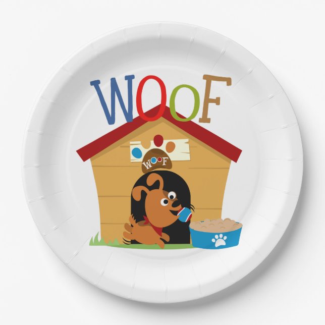 Plato De Papel Woof Dog (Anverso)