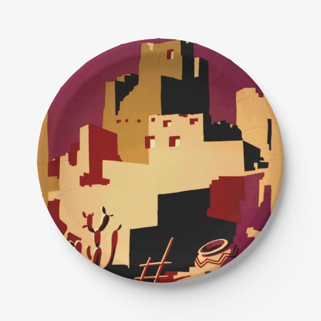 Plato De Papel WPA del Suroeste del Pueblo WPA Nacional (Anverso)