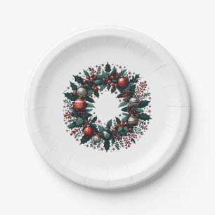 Plato De Papel Wreath navidades