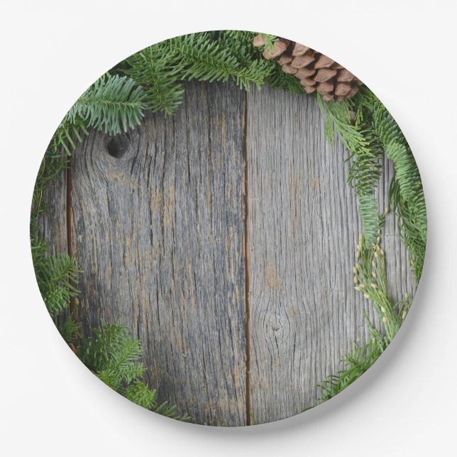 Plato De Papel Wreath navidades (Anverso)