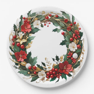 Plato De Papel Wreath navidades
