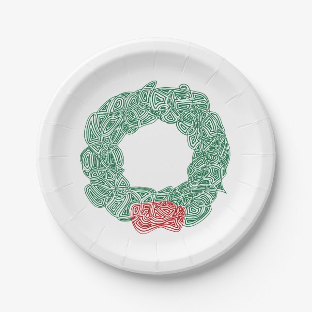Plato De Papel Wreath navidades (Anverso)