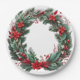 Plato De Papel Wreath navidades