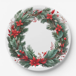 Plato De Papel Wreath navidades