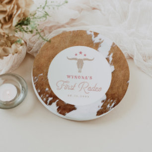 Plato De Papel WYNONA Cowgirl Rosa Primera fiesta de cumpleaños d