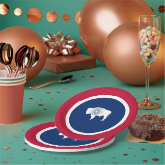 Plato De Papel Wyomingite Flag, Flag of Wyoming