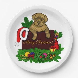 Plato De Papel XMas Puppy