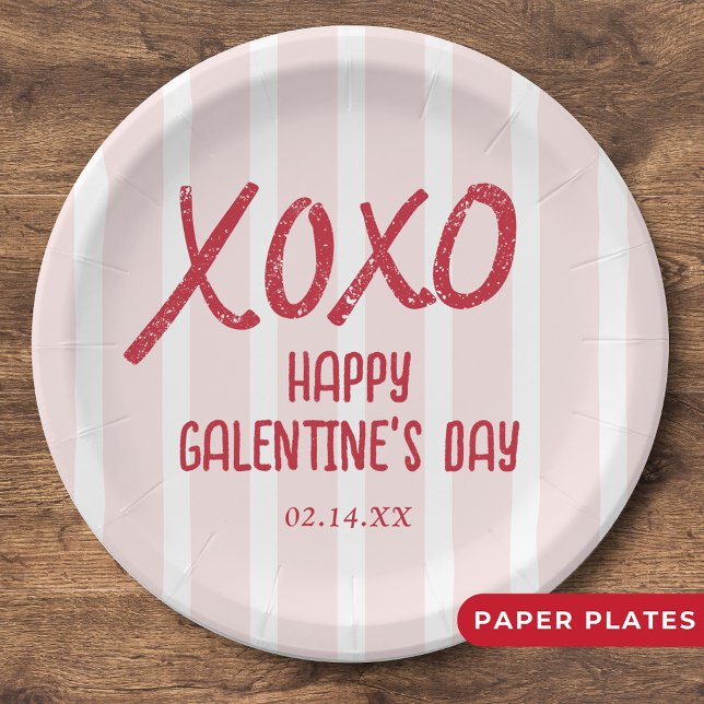 Plato De Papel XOXO Hand Drawn Galentine’s Day Party (Subido por el creador)