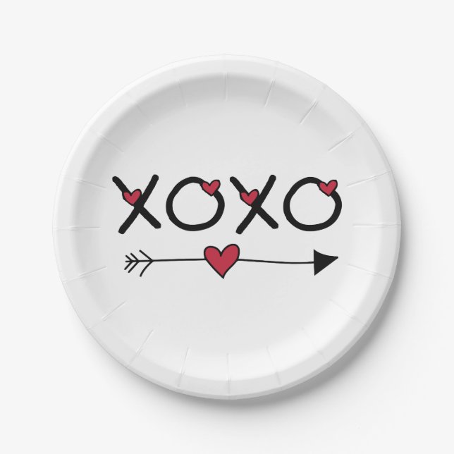 Plato De Papel XOXO Valentines (Anverso)