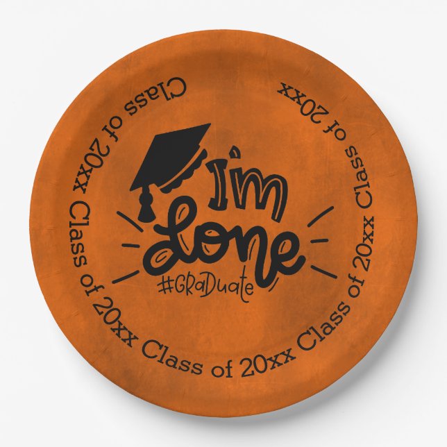 Plato De Papel Ya terminé, Naranja (Anverso)