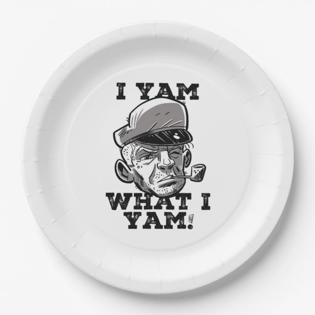 Plato De Papel Yam What I Yam Classic Meme Design (Anverso)