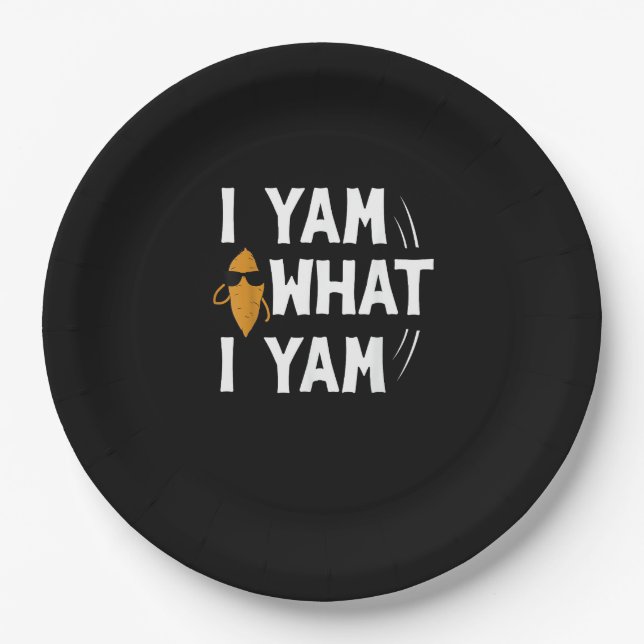 Plato De Papel Yam What I Yam Design - Sweet Potato Lover Desig (Anverso)
