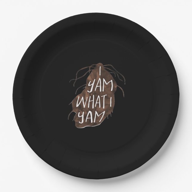 Plato De Papel Yam What I Yam - Pun Design (Anverso)