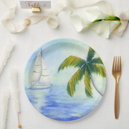 Plato De Papel Yate en el mar Palma