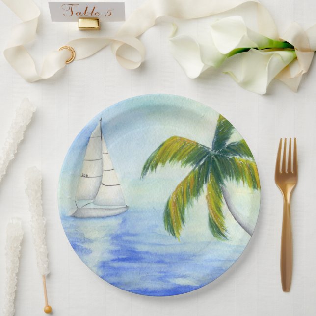 Plato De Papel Yate en el mar Palma (Boda)