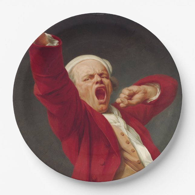 Plato De Papel Yawning Man (autorretrato) (de Joseph Ducreux) (Anverso)