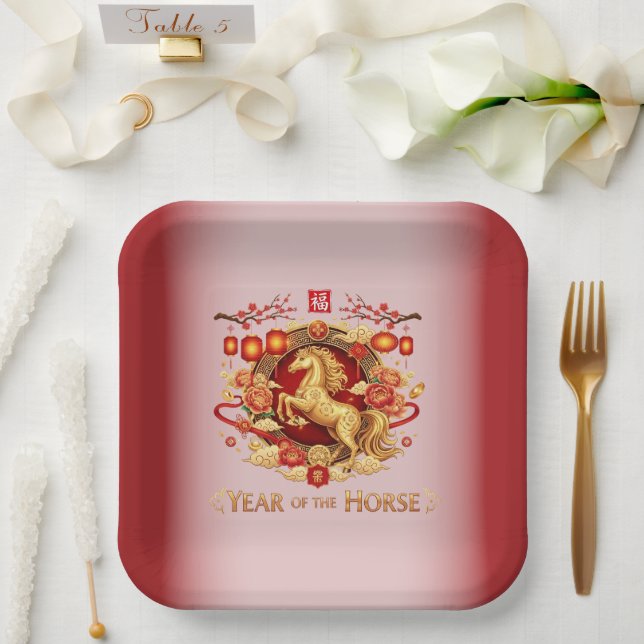 Plato De Papel Year of the Horse New Years Eve Party (Boda)