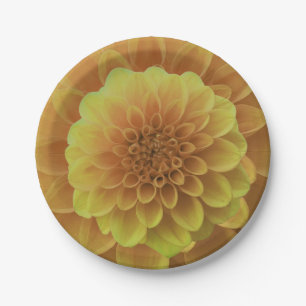Plato De Papel Yellow Dahlia