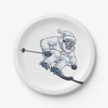 Yeti Abominable Hombre de Nieve Esquí Divertido Fi