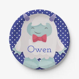 Plato De Papel Yeti celebra el abominable cumpleaños de los hombr