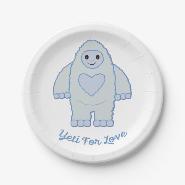 Plato De Papel Yeti por Amor (Anverso)