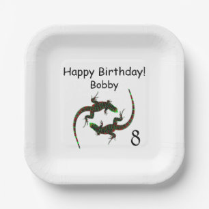 Plato De Papel Yin Yang Lizards Age Birday