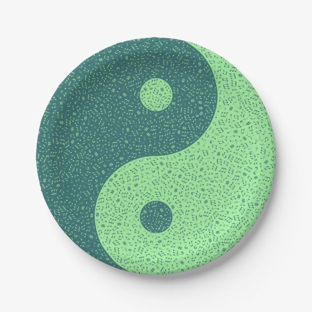 Plato De Papel Yin Yang Music Notes (Anverso)