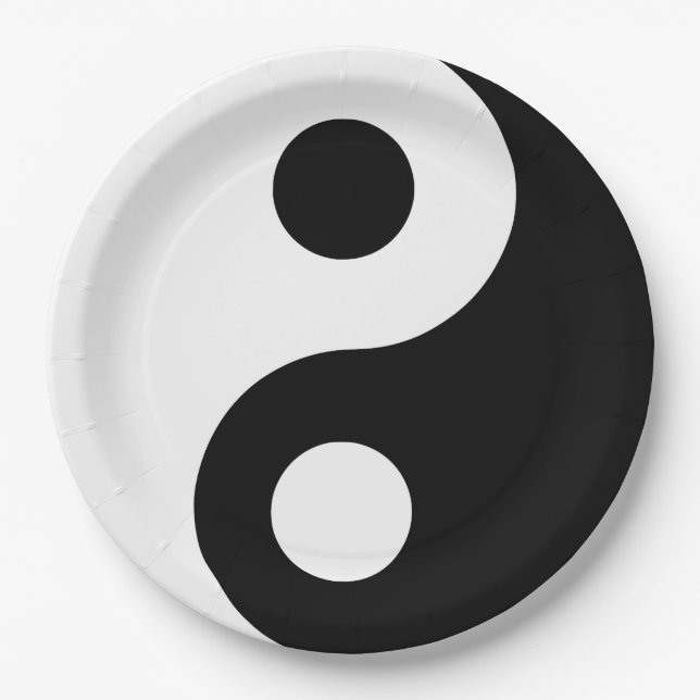 Plato De Papel Yin Yang personalizado (Anverso)