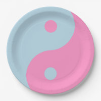 Yin Yang Rosa Y Azul Vintage
