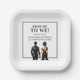 Plato De Papel YO A NOSOTROS | Elegante negro y blanco