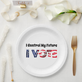 Plato De Papel Yo controlo mi futuro - Yo voto