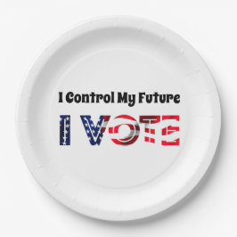 Plato De Papel Yo controlo mi futuro - Yo voto