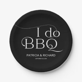 Plato De Papel Yo hago BBQ Engagement Party Black
