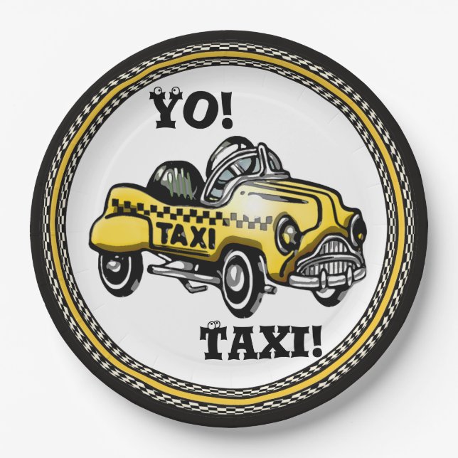Plato De Papel ¡Yo! ¡Taxi! (Anverso)