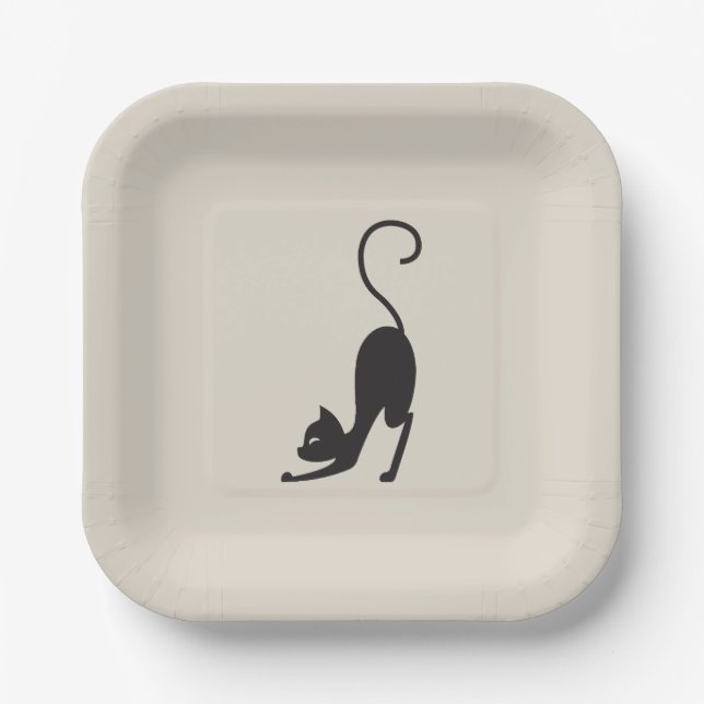Plato De Papel Yoga cat (Anverso)