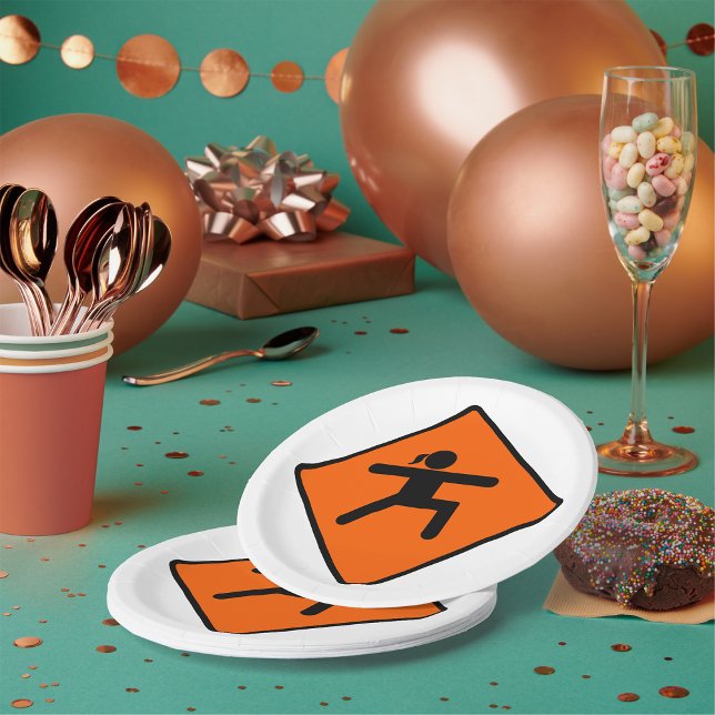 Plato De Papel Yoga cruzando el Rótulo Guerrero Palo de palo Figu (Subido por el creador)