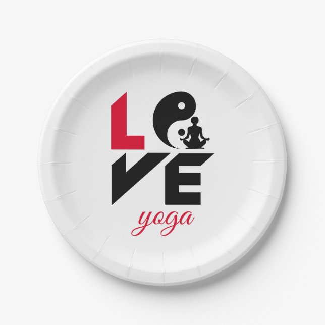 Plato De Papel Yoga de amor (Anverso)