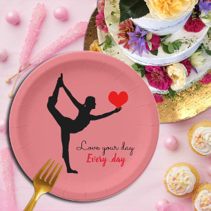 Plato De Papel Yoga Heart & Love your day, Every day / Yogini