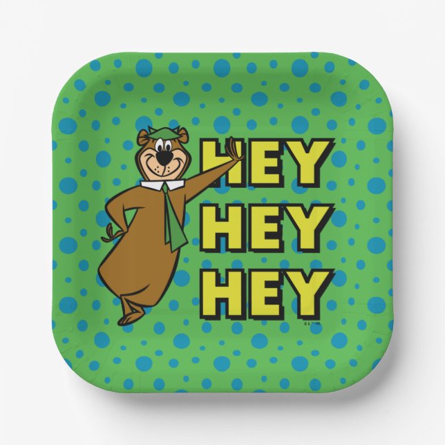 Plato De Papel Yogi Bear Hey Hey (Anverso)