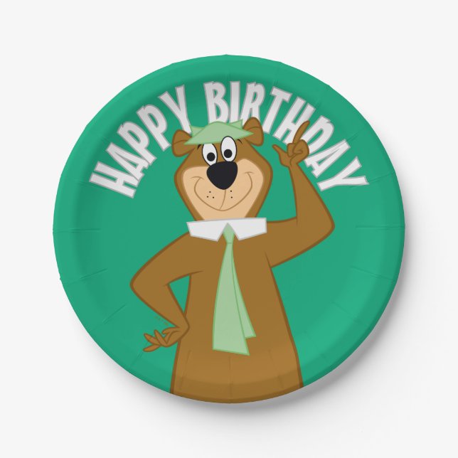 Plato De Papel Yogi "Más Inteligente Que El Oso Medio" (Anverso)