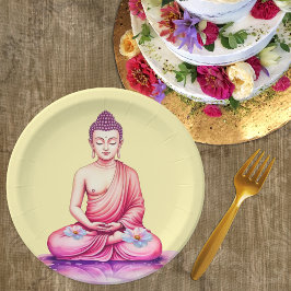 Plato De Papel Yogini / Buddha Watercolor Plates, Meditation