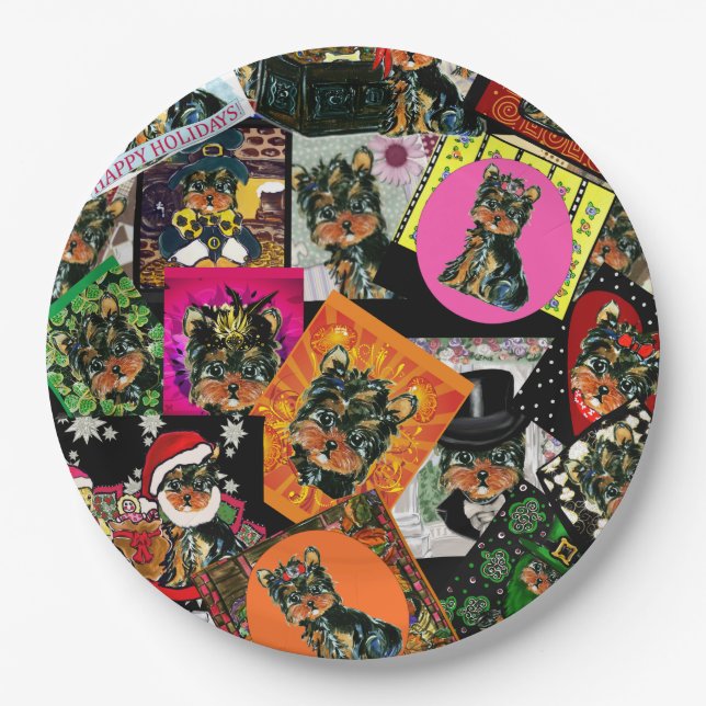 PLATO DE PAPEL YORKIE POO (Anverso)